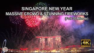 Singapore New Year Fireworks 2025 | Massive Crowd and Stunning Fireworks (Full 30-Minute)  🇸🇬