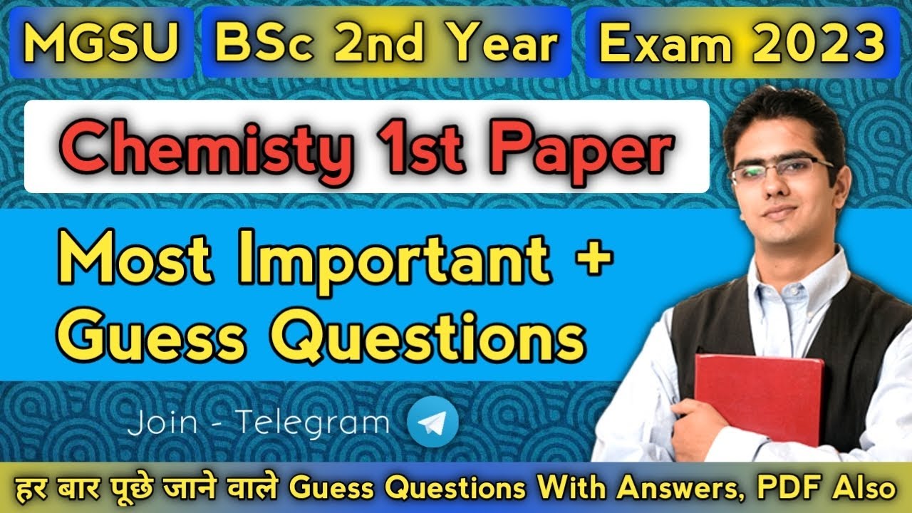 Chemistry 1st Paper, Bsc 2nd Year, Most Imp. Questions, Exam 2023 ...