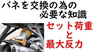 バネ交換に必要な知識を身につける 　セット荷重と最大反力