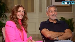 Watch George Clooney PRANK Julia Roberts During 'Ticket to Paradise' Press Day (