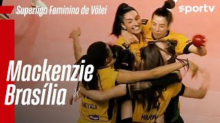 MACKENZIE 1 X 3 BRASÍLIA| MELHORES MOMENTOS | SUPERLIGA FEMININA DE VÔLEI | sportv