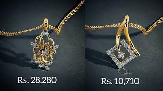 Diamond gold Pendants designs with PRICE By Bluestone