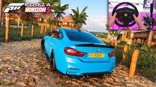Forza Horizon 5 BMW M4 F82 Tuned Steering Wheel Gameplay
