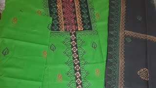 Block dress green r black ar combination (সবুজ আর কালো রং এর ব্লকের জামা)