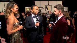 John Legend & Chrissy Teigen Fight About "Video Hoes" - GRAMMY Red Carpet
