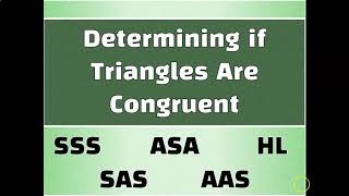 Determining if Triangles Are Congruent