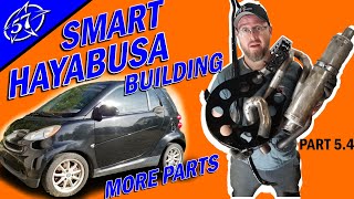 Smart Hayabusa, part 5.4: engine supports, extention shaft, chain guard and Exhaust!