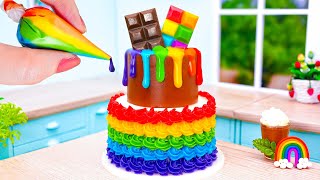 Fantastic Rainbow Chocolate Cake Decorating🍫🌈Creative Melting Mini Cake Ideas 🍰🎨Tiny Cakes