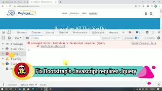 How to fix "Uncaught Error : Bootstrap's JavaScript Requires jQuery" from a Website | learn2smart