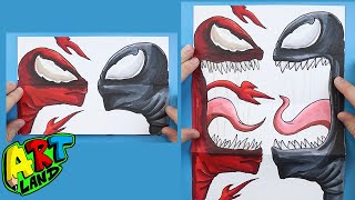 How to Draw a VENOM VS CARNAGE SURPRISE FOLD