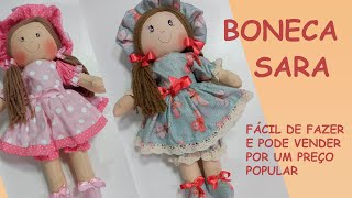 Boneca de brincar super rápida de fazer (Boneca Sara) Rag dolls Free Pattern