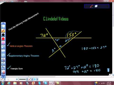 Find the Measure of the Missing Angle Find the Measure of the Missing Angle