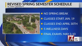 Revised spring semester schedule at NC State due to health concerns