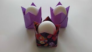 How to Make Origami Tulip Egg Holder