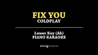 Fix You (LOWER KEY KARAOKE PIANO COVER) Coldplay with Lyrics