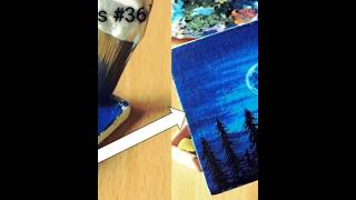 Lovely Blue Moon 🌕 /1minute painting Day #36/Easy acrylic painting tutorial #shorts #painting #easy