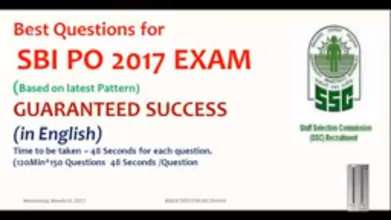 Most Expected New Pattern English Questions | SBI PO 2017 | In English ...