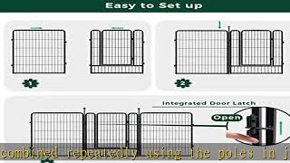 FXW Decorative Garden Metal Fence Temporary Animal Barrier for Yard, 5 Panels+1 Gate, 14'(L)×40\