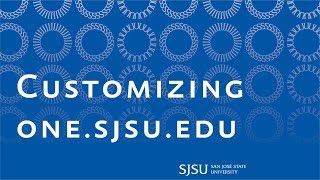 Customizing one.sjsu.edu