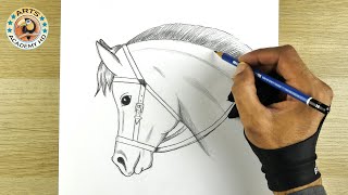 how to draw horse drawing easy step by step | drawing | dibujo |  رسم سهل للمبتدئين | رسم حصان