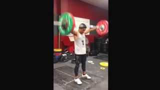 97kg Snatch and 123kg Clean \u0026 Jerk, 220 Total. 77kg