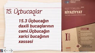 DİM...Üçbucağın daxili bucaqlarının cəmi.. Üçbucağın xarici bucağının xassəsi