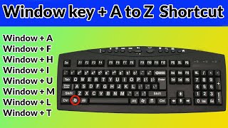 windows all shortcuts A to Z