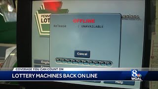 Pennsylvania lottery machines back online