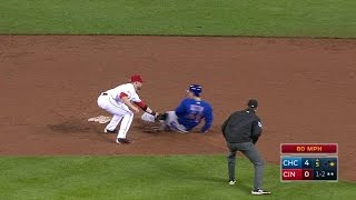 CHC@CIN: Mesoraco cuts down Rizzo stealing second