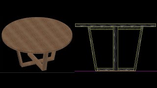 Small Round Table 2D & 3D Modeling