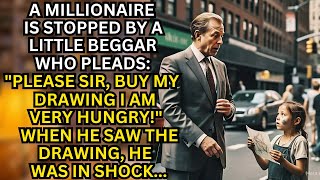 A MILLIONAIRE IS STOPPED BY A LITTLE BEGGAR WHO PLEADS: \