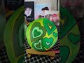 drawing on wood✨🥴 green heart shots colouring music