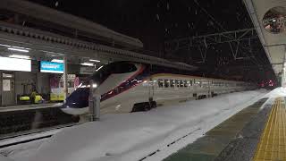 【4K定点撮影】山形新幹線E3系つばさ（米沢駅）