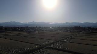 富山・朝日に輝く立山連峰　FHD：DJI Mavic Air2