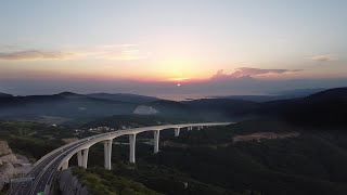 Viadukt Črni Kal, sunset