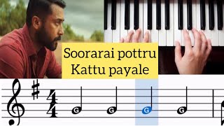 Kattu payale| Soorarai Pottru |Easy piano tutorial |