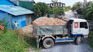 Perfect Small Size Start Project !! DumpTruck Drop Land Near The House \u0026 D20P Dozer Push