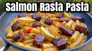 Honey Jerk Salmon With Creamy Jerk Pasta | Rasta Pasta