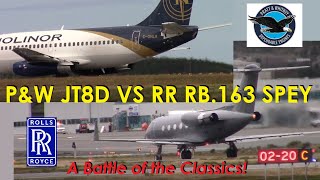 Takeoff Noise Comparison: B737-200 P\u0026W JT8D-17A vs Gulfstream G3 Rolls-Royce RB.163 Spey Mk.511-8