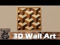 DIY : 3D Illusion Geometric Wooden Wall Art / Reclaimed wood wall art / Wall Accent / Wood Art