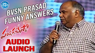 BVSN Prasad Funny Answers | Pandaga Chesko Movie Audio Launch | Ram | Rakul Preet | Sonal Chauhan