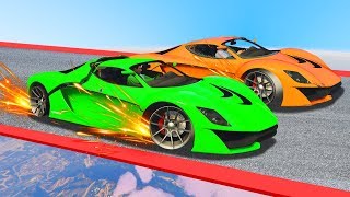MILE HIGH 350MPH TYRE POP BATTLE! (GTA 5 Funny Moments)