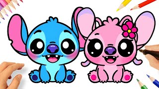 HOW TO DRAW STITCH AND ANGEL 💙💗