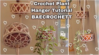 Cute Crochet Plant Hanger Tutorial | Boho | BAECROCHETT