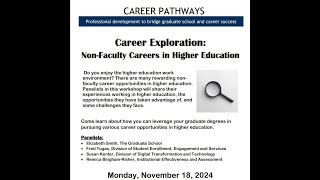 Non-faculty Careers in Higher Education