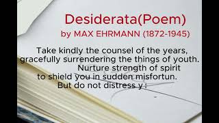 Desiderata   A Life changing Poem For Difficult Times, Max Ehrmann Motivational Poetry, Quotes