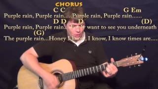Purple Rain (Prince) Strum Guitar Cover Lesson in G with Chords/Lyrics #purplerain #guitarlesson