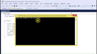 Simple Rectangle Area C++ Code (Visual Studio)