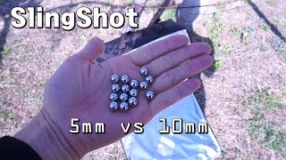 전문가용 새총 슬링샷 양푼냄비 5mm vs 10mm Slingshot