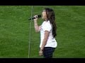 Jenna Ushkowitz of 'Glee' Sings National Anthem at Dodger Stadium 4-6-13